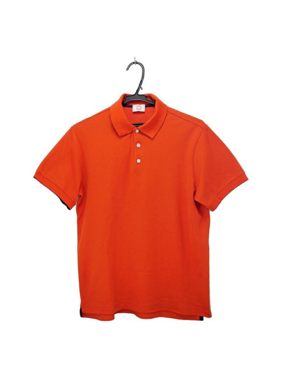 Hermes Polo Shirt Dubourge Top Orange Navy Sellier Buttons Short Sleeve